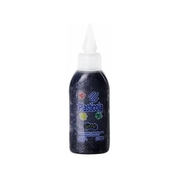 PLASTICOLA GLITTER NEGRO 38 GRAMOS