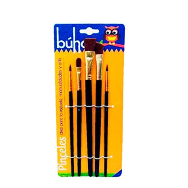 PINCEL BUHO GOMA SET5