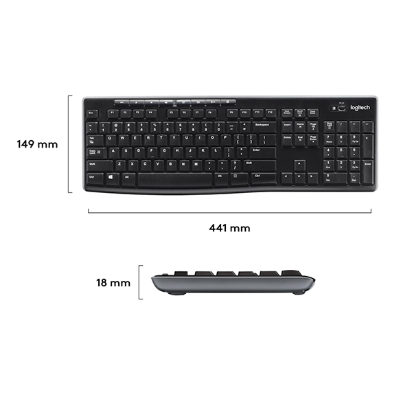 COMBO INALÁMBRICO TECLADO Y MOUSE LOGITECH (MODELO MK270)-VISTA-1