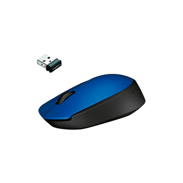MOUSE INALÁMBRICO AZUL LOGITECH (MODELO M170)-VISTA-1